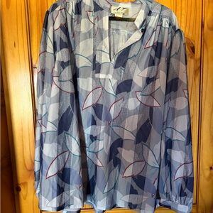 Vintage Blue Printed Blouse